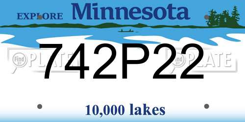 742P22 Minnesota License Plate