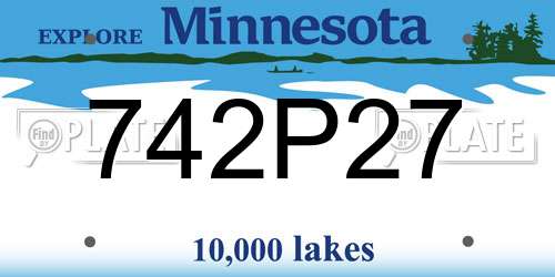 742P27 Minnesota License Plate
