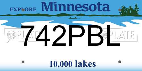 742PBL Minnesota License Plate