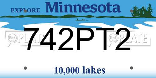 742PT2 Minnesota License Plate