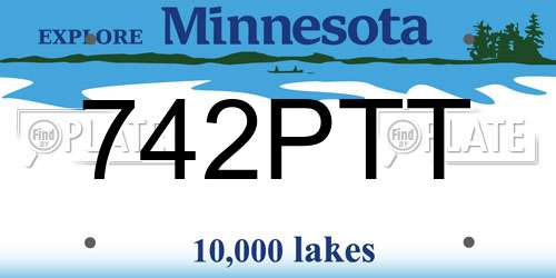 742PTT Minnesota License Plate