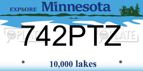 742PTZ Minnesota License Plate