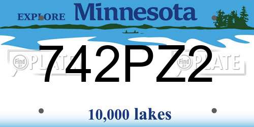 742PZ2 Minnesota License Plate
