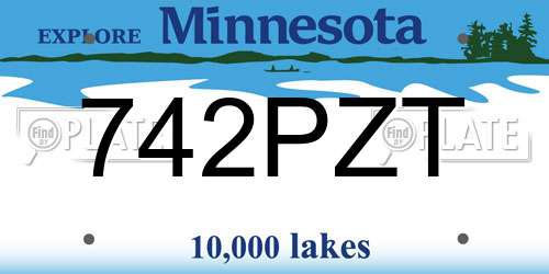 742PZT Minnesota License Plate