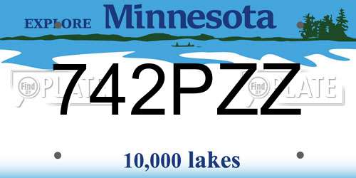742PZZ Minnesota License Plate
