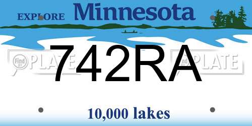 742RA Minnesota License Plate