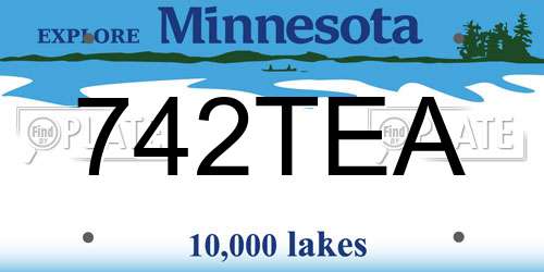 742TEA Minnesota License Plate
