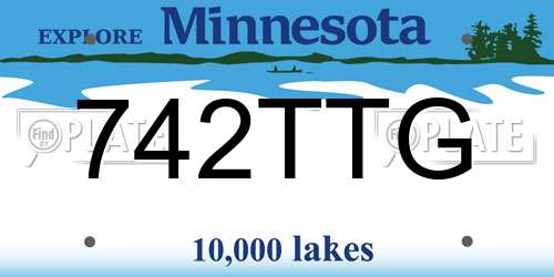 742TTG Minnesota License Plate