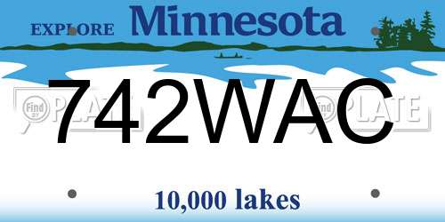 742WAC Minnesota License Plate