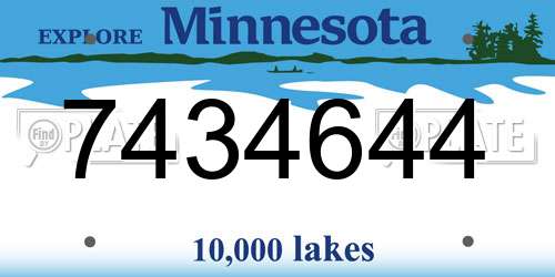 7434644 Minnesota License Plate