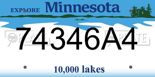 74346A4 Minnesota License Plate