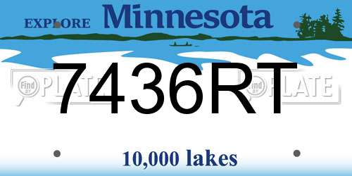 7436RT Minnesota License Plate