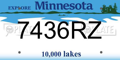 7436RZ Minnesota License Plate