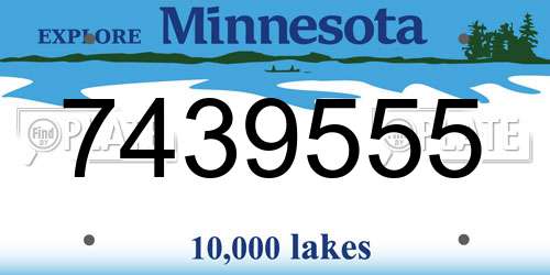 7439555 Minnesota License Plate