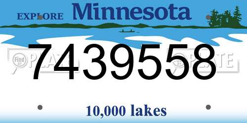 7439558 Minnesota License Plate