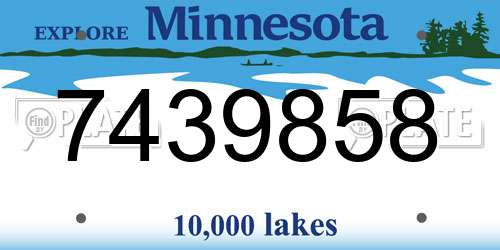 7439858 Minnesota License Plate
