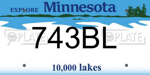 743BL Minnesota License Plate