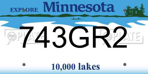 743GR2 Minnesota License Plate