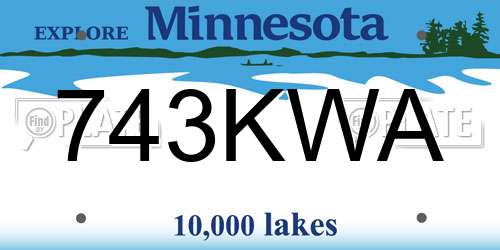 743KWA Minnesota License Plate