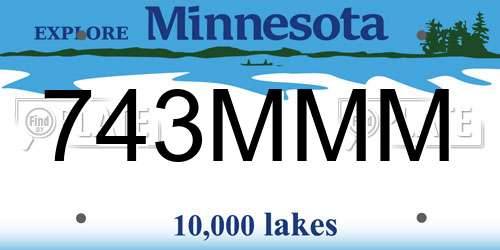 743MMM Minnesota License Plate