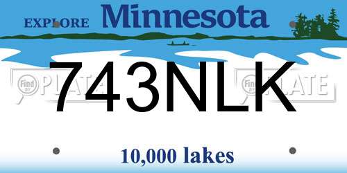 743NLK Minnesota License Plate