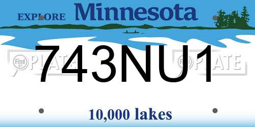 743NU1 Minnesota License Plate
