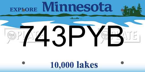 743PYB Minnesota License Plate