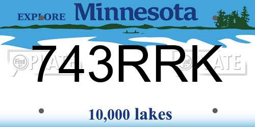 743RRK Minnesota License Plate