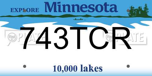 743TCR Minnesota License Plate