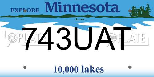 743UAT Minnesota License Plate