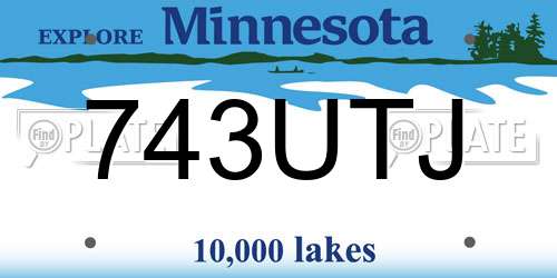 743UTJ Minnesota License Plate