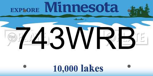 743WRB Minnesota License Plate