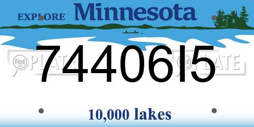 74406I5 Minnesota License Plate