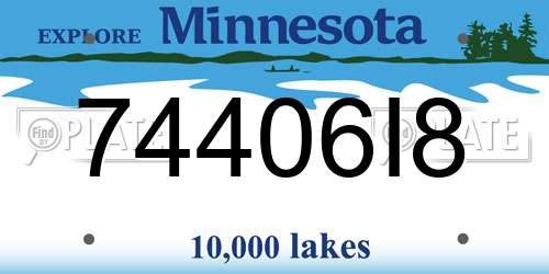 74406I8 Minnesota License Plate