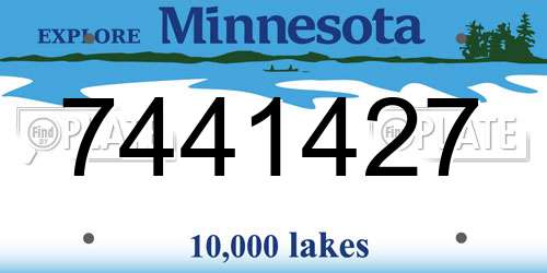 7441427 Minnesota License Plate