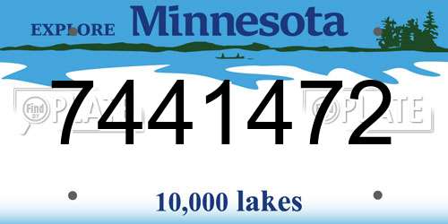 7441472 Minnesota License Plate