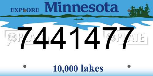 7441477 Minnesota License Plate