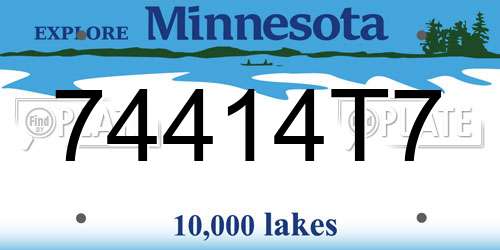 74414T7 Minnesota License Plate