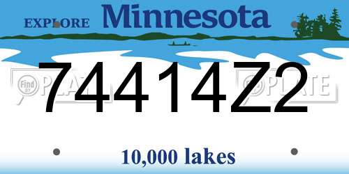 74414Z2 Minnesota License Plate
