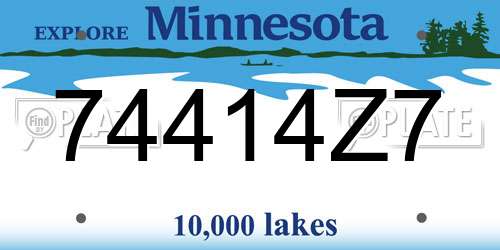 74414Z7 Minnesota License Plate