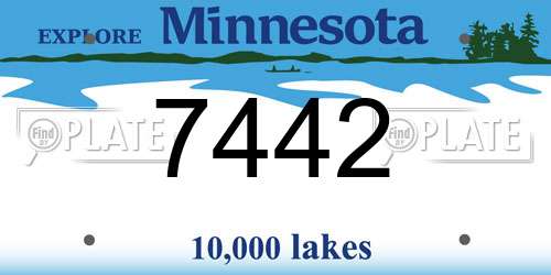 7442 Minnesota License Plate