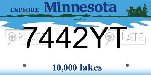 7442YT Minnesota License Plate