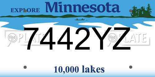 7442YZ Minnesota License Plate