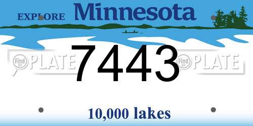 7443 Minnesota License Plate