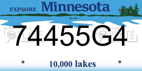74455G4 Minnesota License Plate