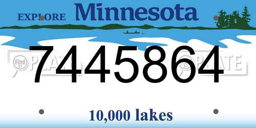 7445864 Minnesota License Plate