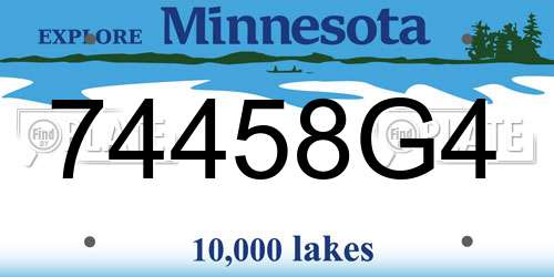 74458G4 Minnesota License Plate