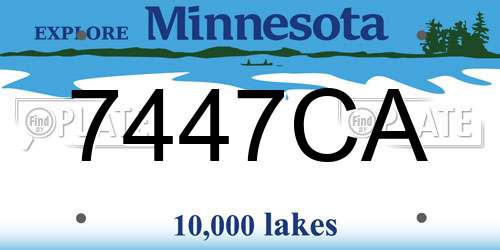 7447CA Minnesota License Plate