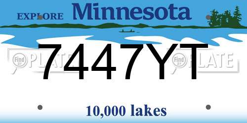 7447YT Minnesota License Plate