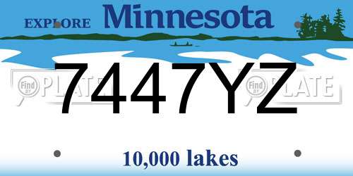 7447YZ Minnesota License Plate